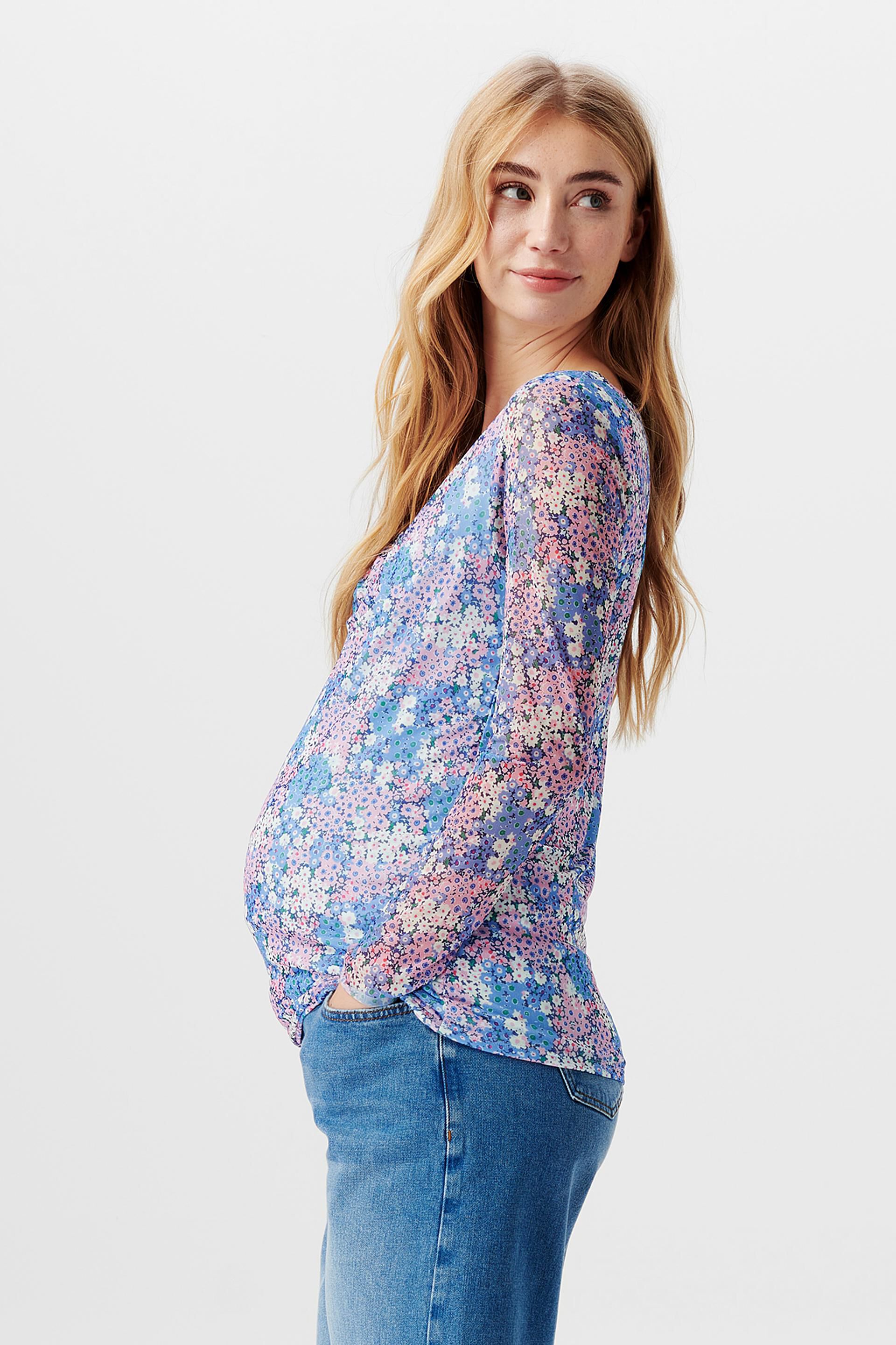 T-shirt à manches longues animé d’un motif floral