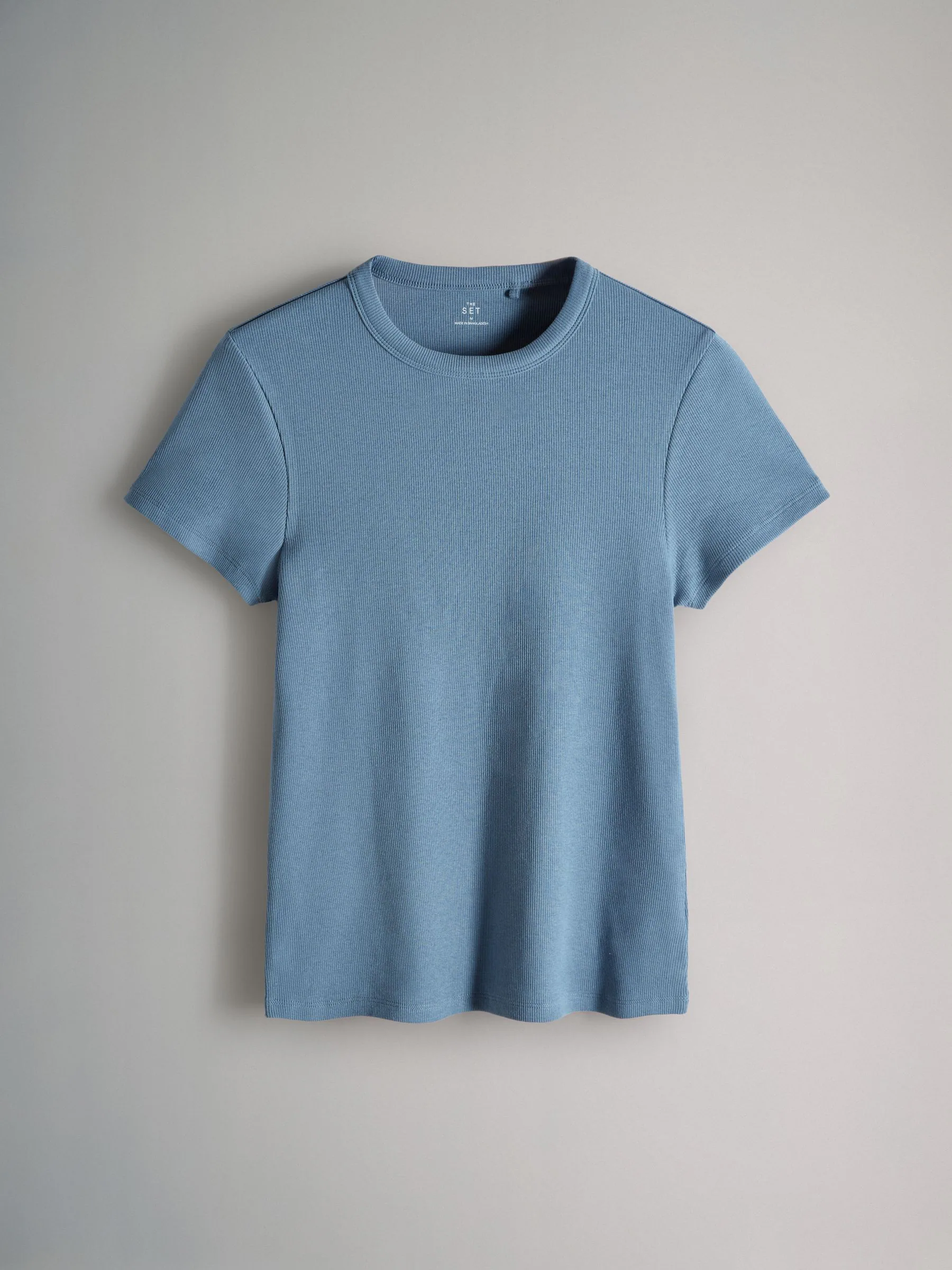 Crème/Blauw/lichtblauw/Bruin/Strepen - The Set 5 Pack Korte Mouw Geribd T-shirt
