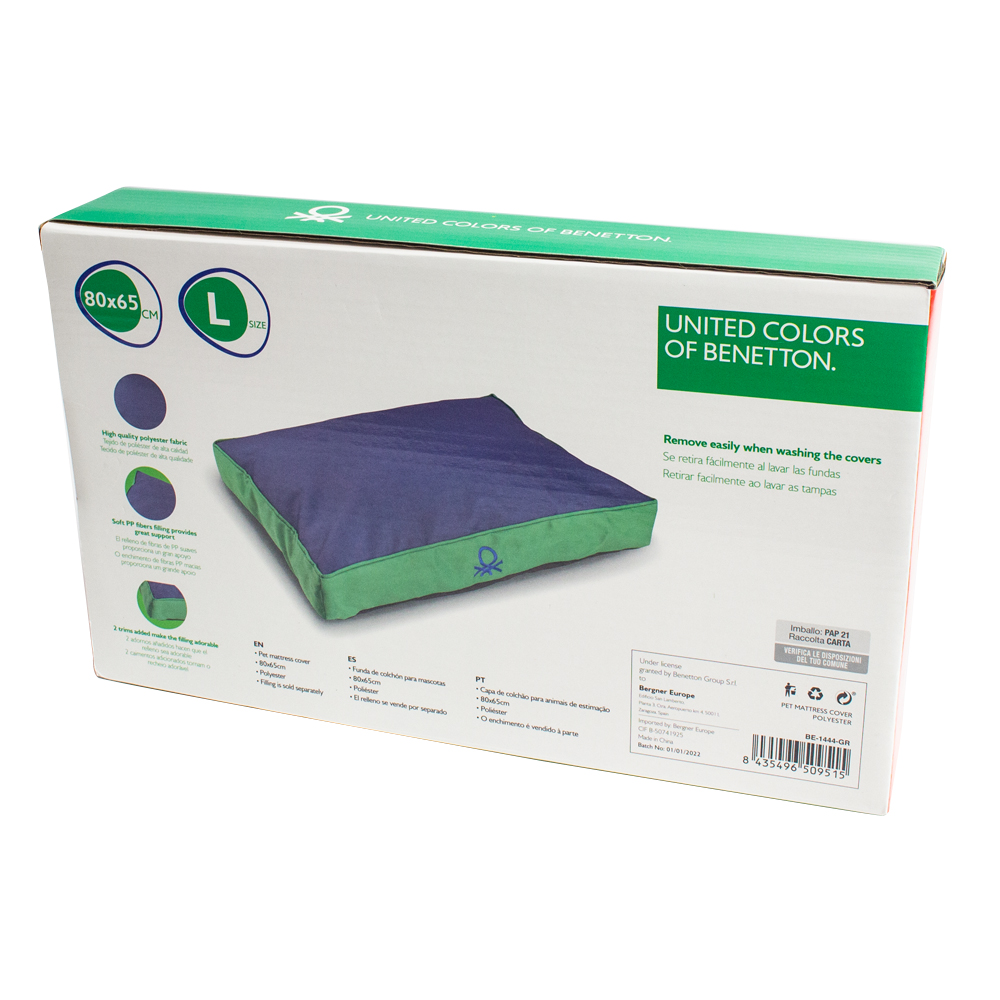 Capa de colchão Benetton Classic Azul/Verde Tamanho G: 80*65 cm