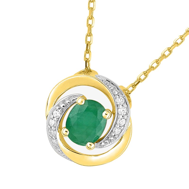 Collier Femme - émeraude - Or 18 Carats - Longueur : 42 cm