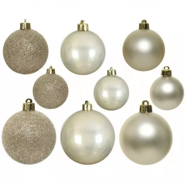 Lot de 20 boules de Noël assorties New Alpine Perle