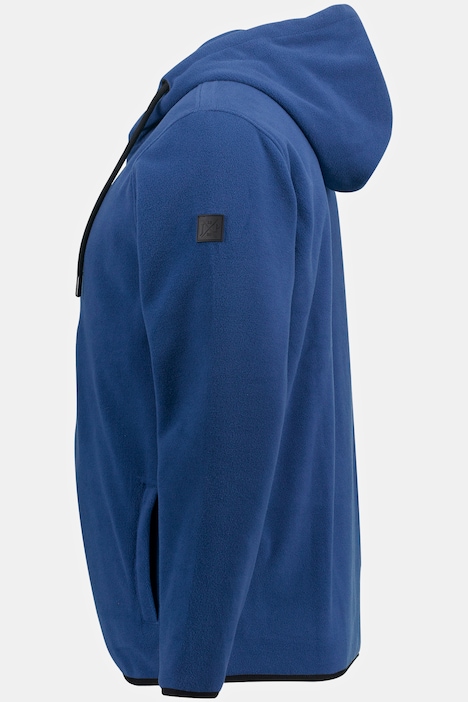 Fleecejacke, Kapuze, Zipptasche, bis 8 XL