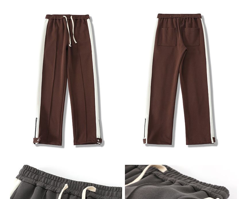 POSI - Tweekleurige joggingbroek met rechte pijpen en rits