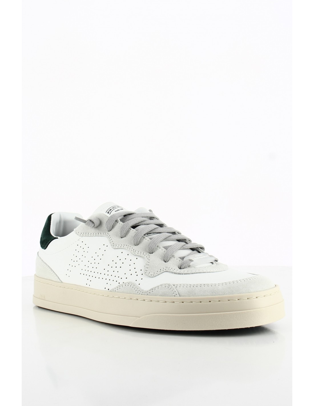 p448 Baskets de ville Homme Bali Blanc/Vert Cuir