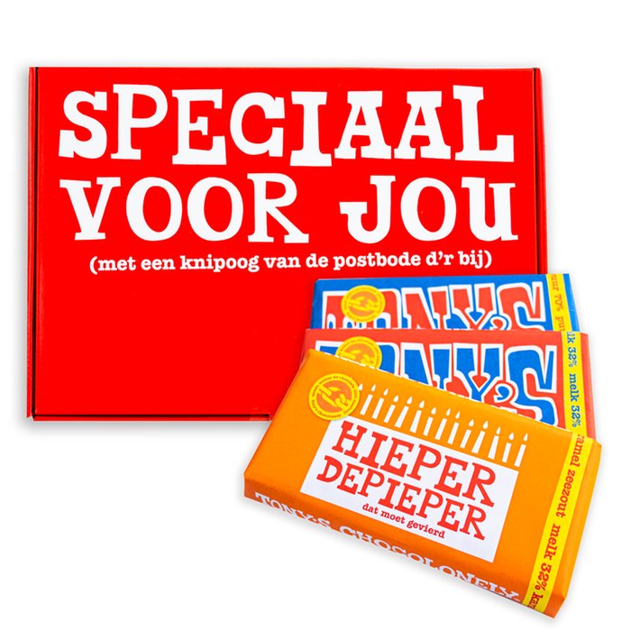 Tony's Chocolonely | Giftbox Hieperdepiep | 3 repen | 540g