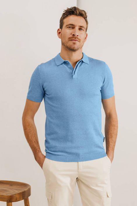 State of Art blauwe heren polo