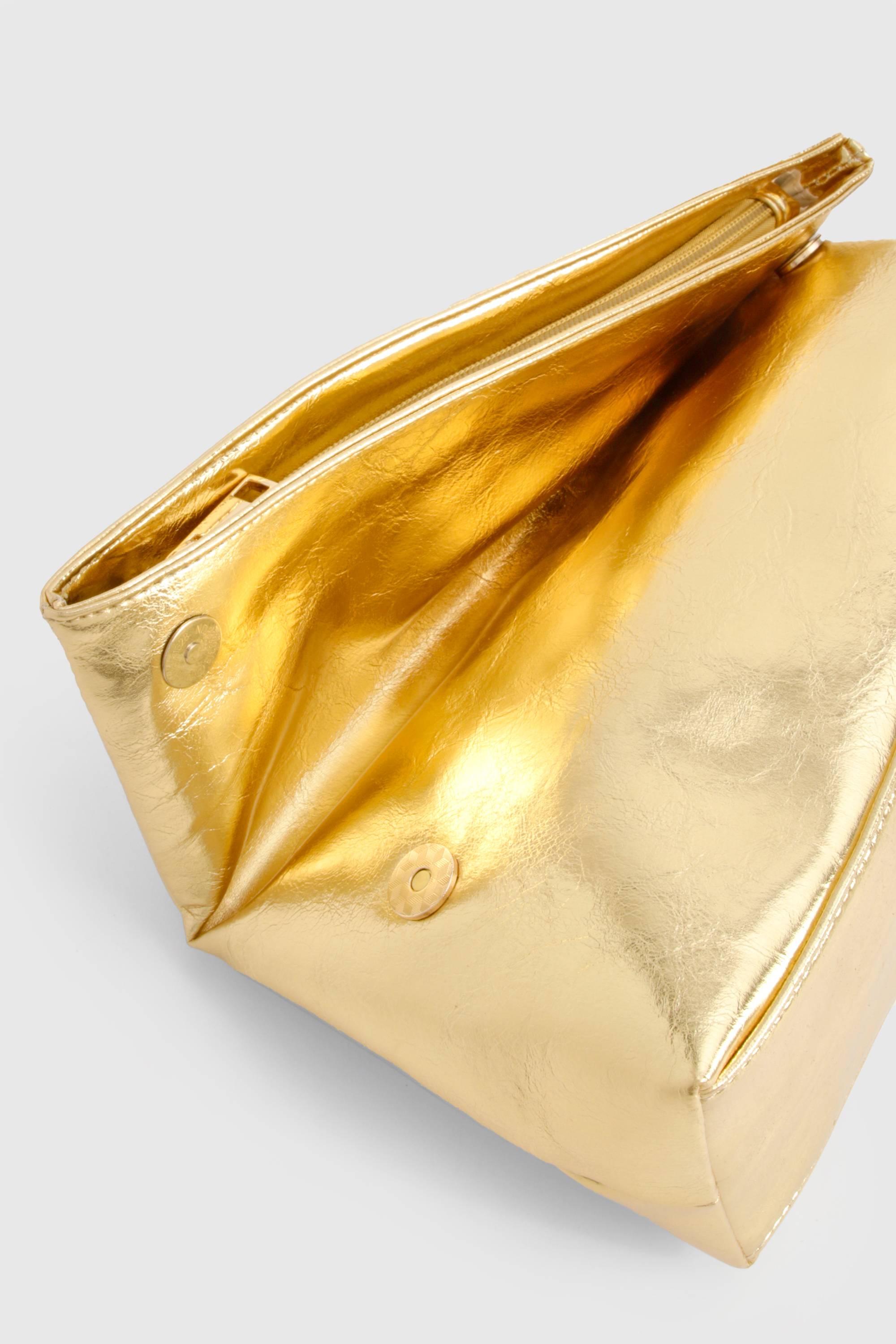 boohoo Grande Pochette Métallique à Rabat