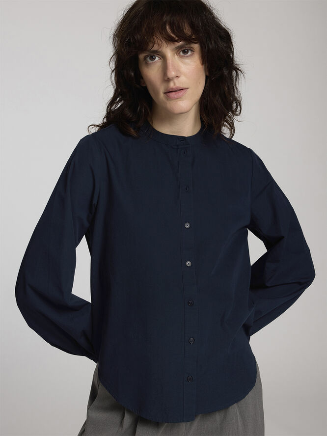 Selected Femme SLFBLAIR LS SHIRT EX Mørkeblå