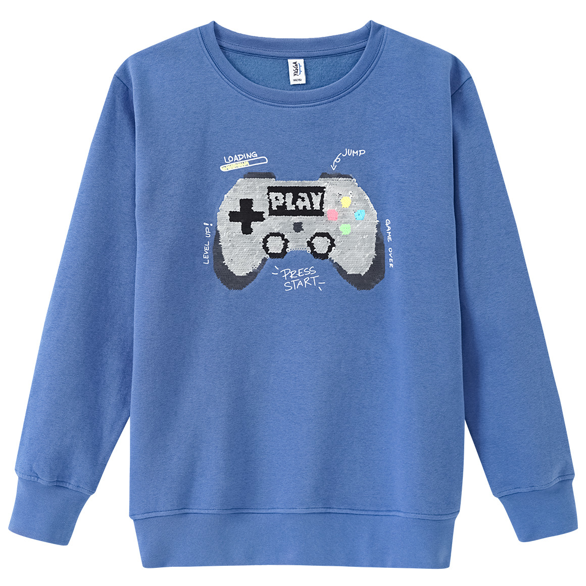 Yigga Jungen Sweatshirt mit Wendepailletten hellblau