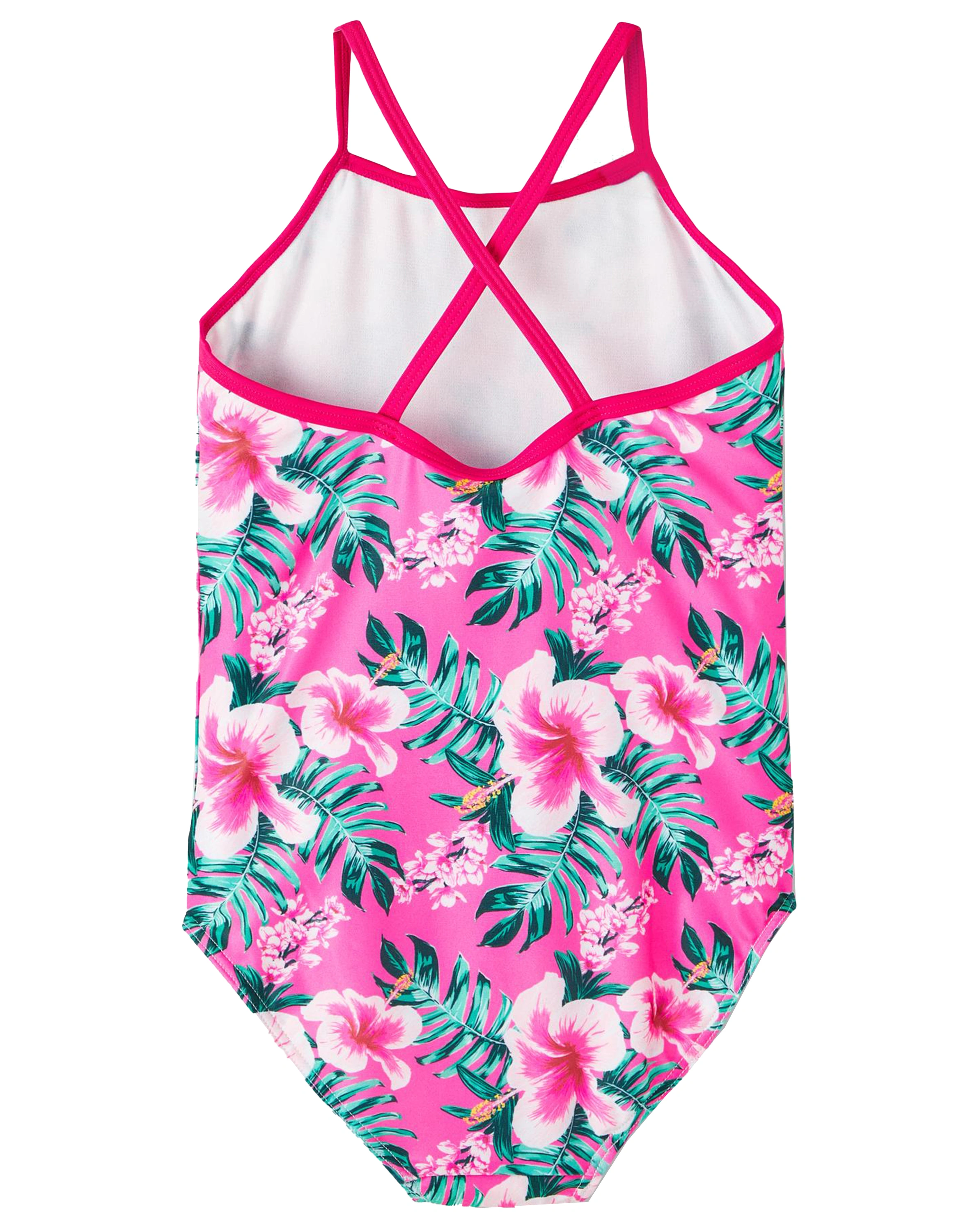 Badeanzug NKFZIZA - FLORAL in sangria sunset