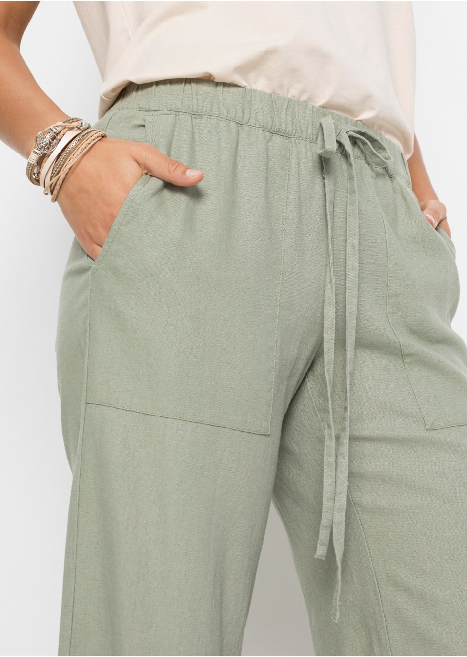 Pantalon large en lin