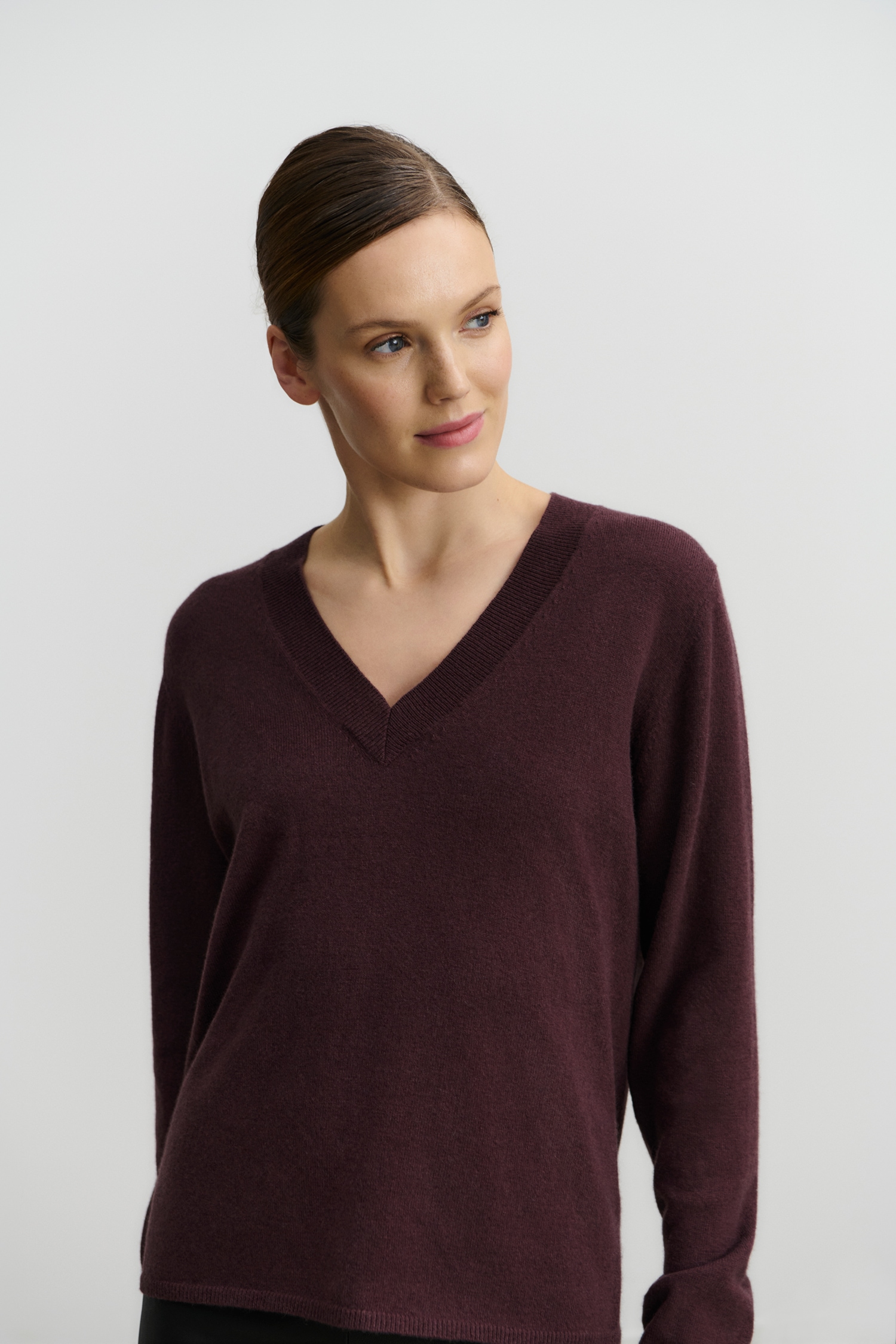 rosemunde V-Ausschnitt-Pullover »Laica v-neck«, V-Ausschnitt, Langarm, wärmend, schlicht, bequem, Baumwollmix