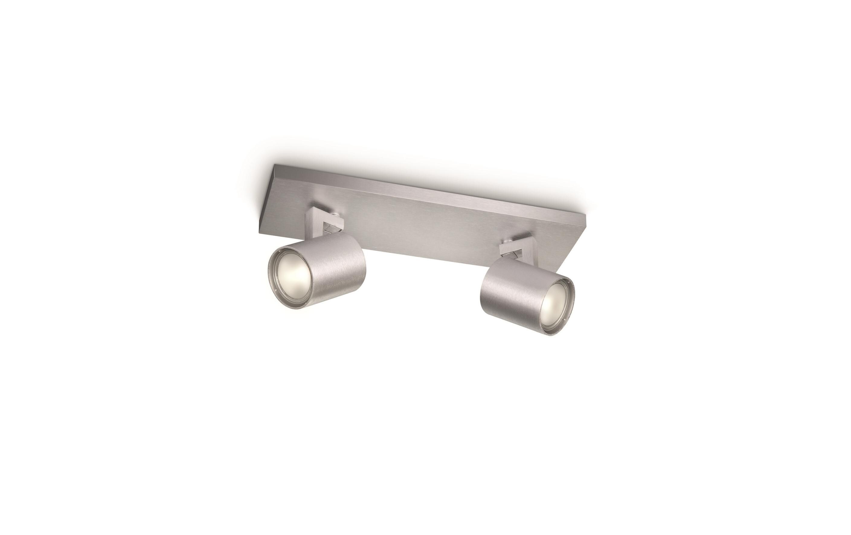 Aufbauspot Runner, 2 x GU10, 20 W, SilberMyLiving Aufbauleuchte mit beweglichem Leuchtenkopf
