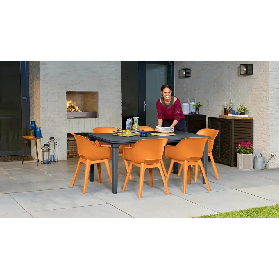 Keter Akola Tuinstoelen - 2 stuks -56.5x55x80cm - Oranje