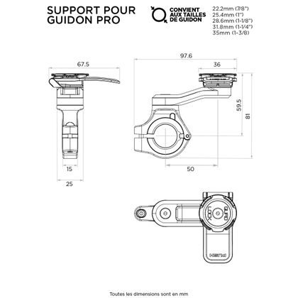 Support Smartphone Quad Lock MOTO PRO CHROME - Gris