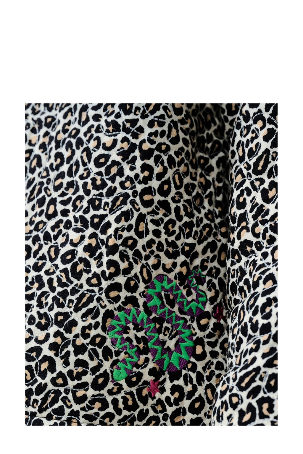 Shoeby gewatteerde kimono met panterprint bruin
