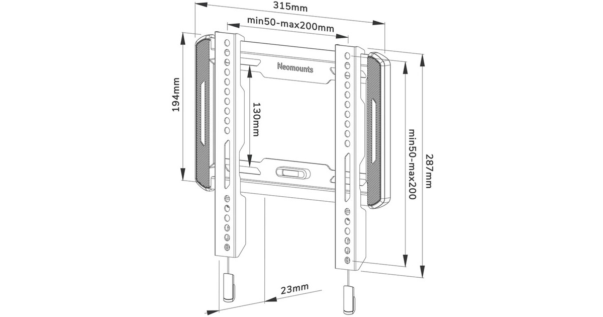 NeomountsWL30-550BL12 bevestiging  (Zwart)