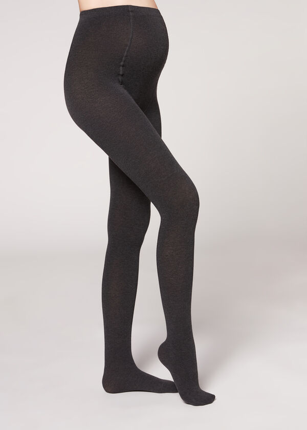 Meia-calça opaca de maternidade com cashmere
