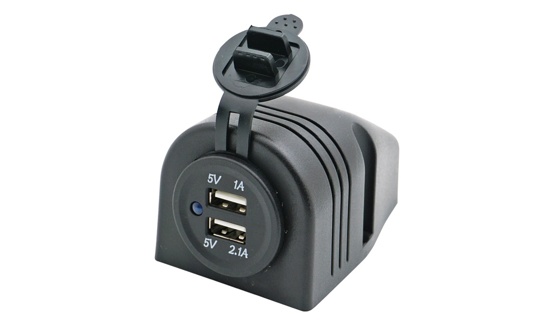 1852 påbygnings dobbelt usb udtag 5V 1 & 2,1Amp