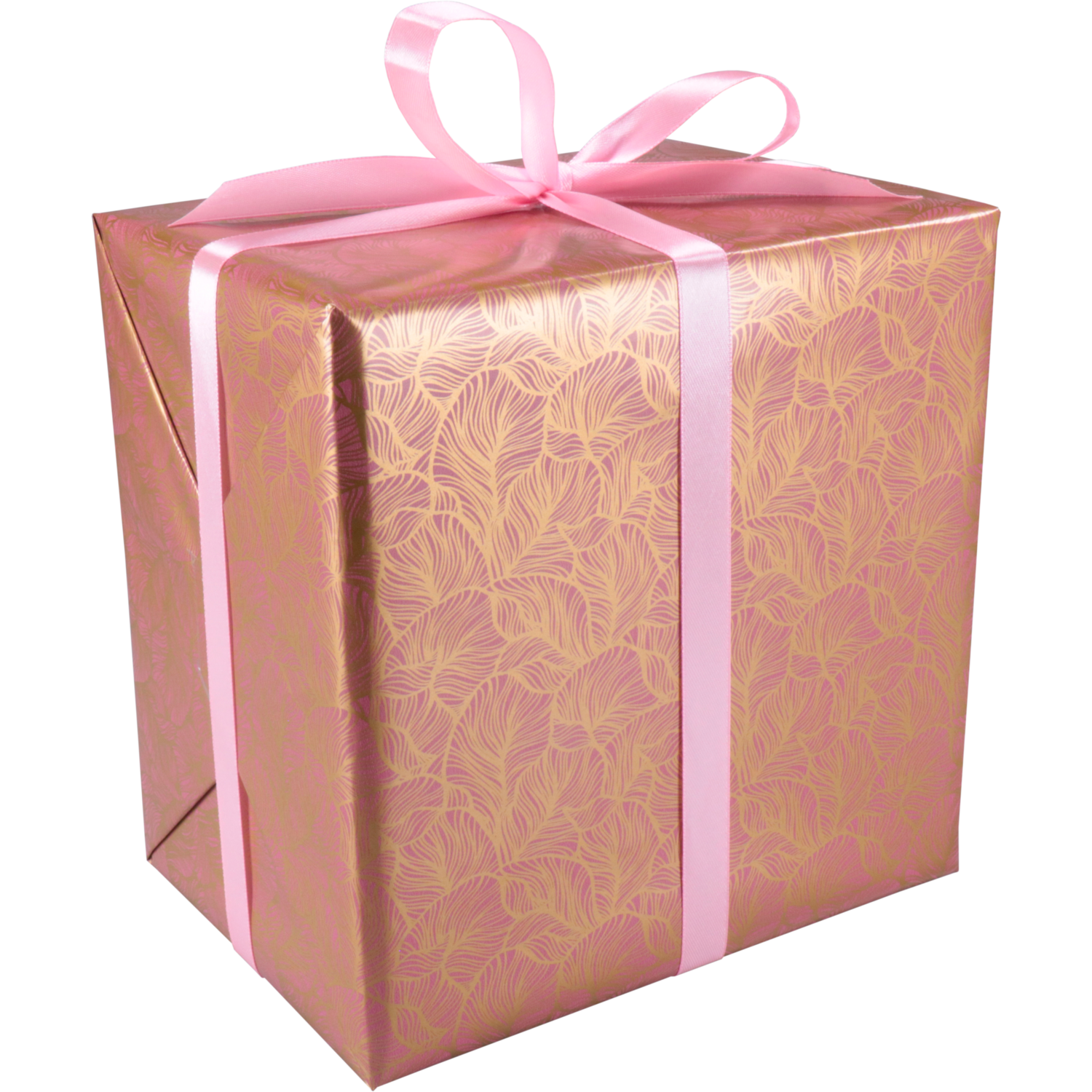 Cadeaupapier, 30cm, 200m, 80gr/m², Leafs, roze/goud