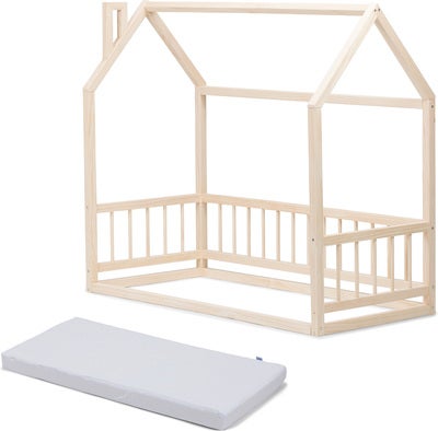 Minitude Nordic Husseng MASON, Tre med BabyMatex Softi Plus Madrass 70x160 cm