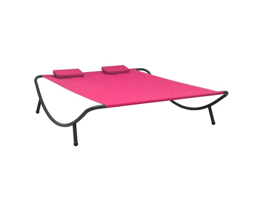 VIDAXL - Lit de repos d'extérieur tissu rose