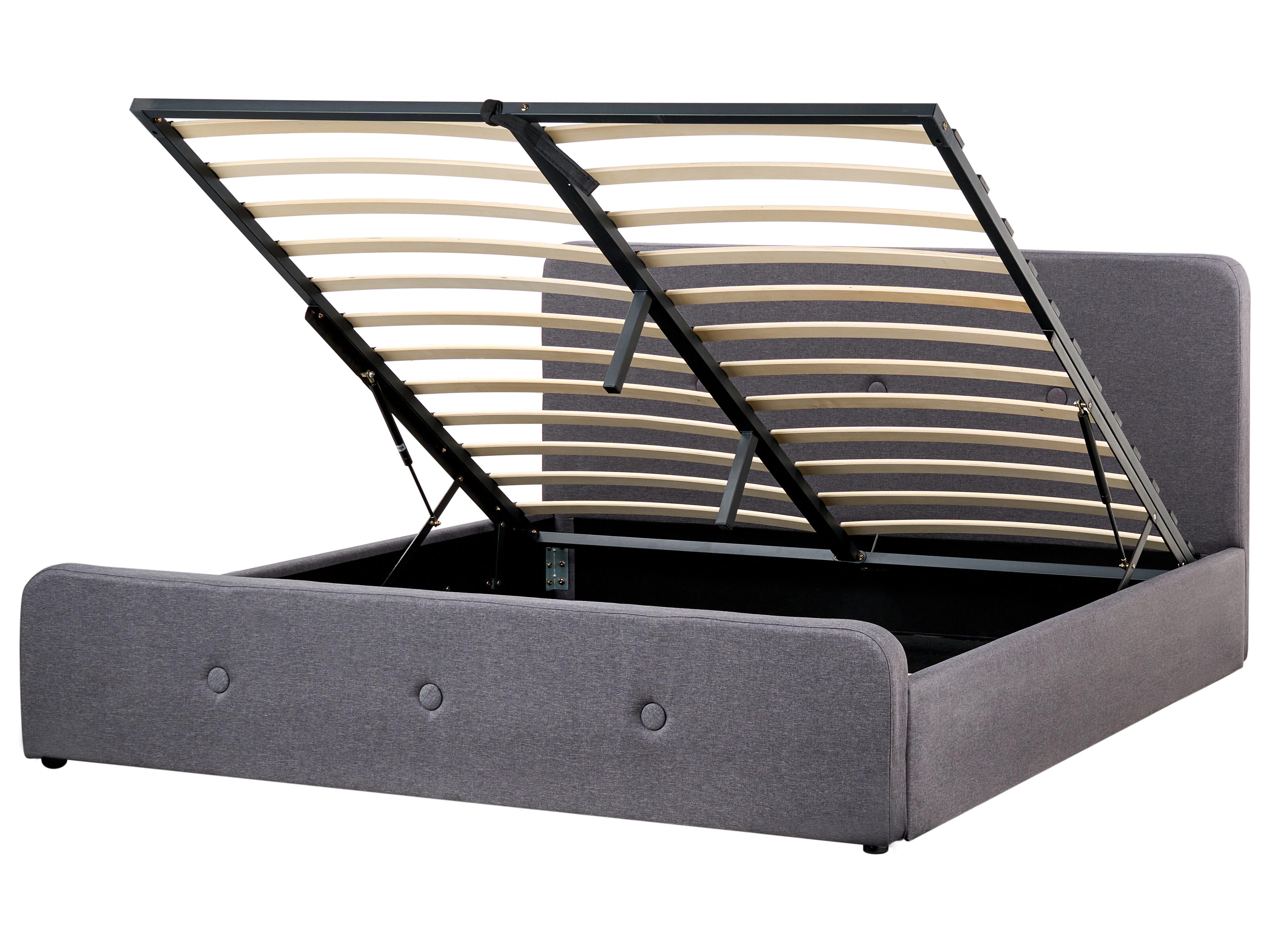 Bed met opbergruimte Stof RENNES 180 x 200 cm Donkergrijs