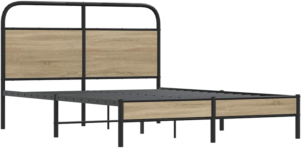 Bettgestell ohne Matratze Eiche Rauch Multifunktionsbett Bettgestell für Hotel und Studios 120x200 cm Spanplatte