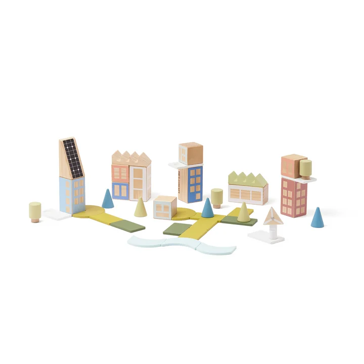 Kids Concept - Aiden Holzklötze Stadt, bunt (39er-Set)