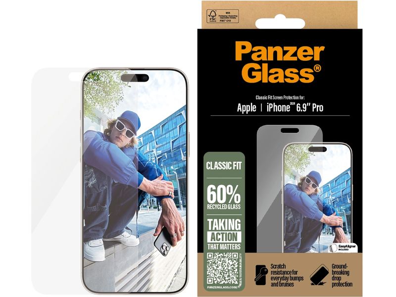Panzerglass Displayschutz Classic Fit iPhone 16 Pro Max Display-Schutzfolie für das Apple iPhone 16 Pro Max