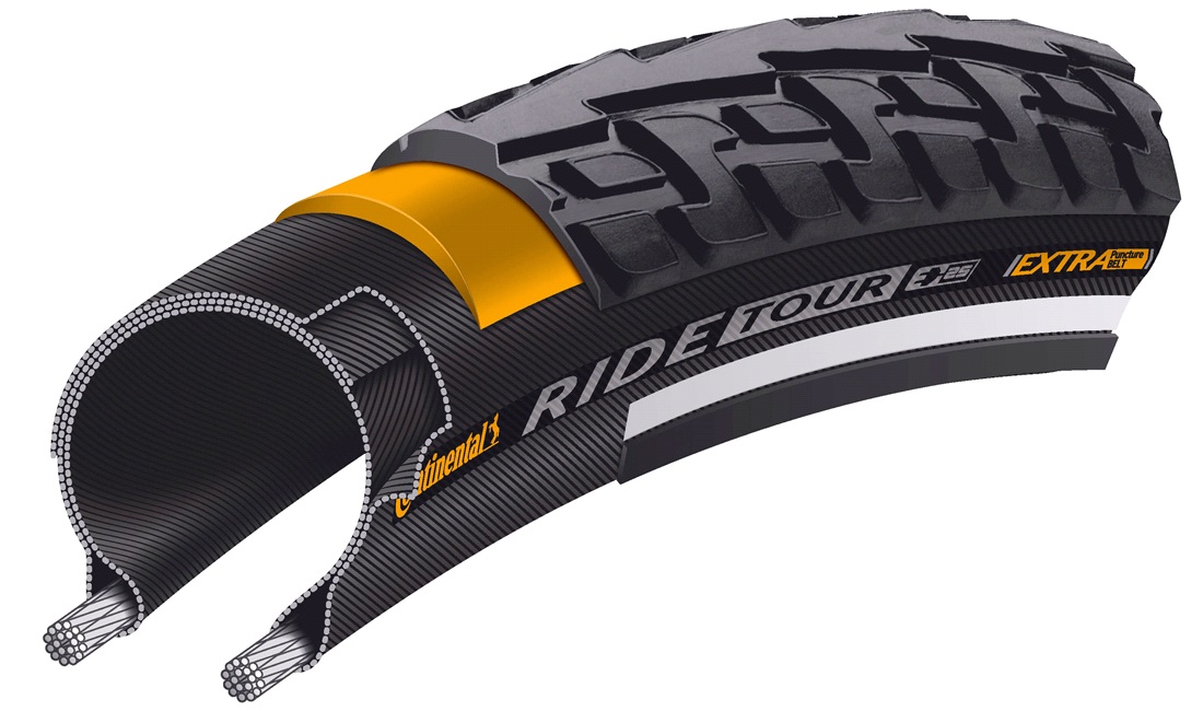 Cykeldæk Continental Ride Tour 700x42C med refleks