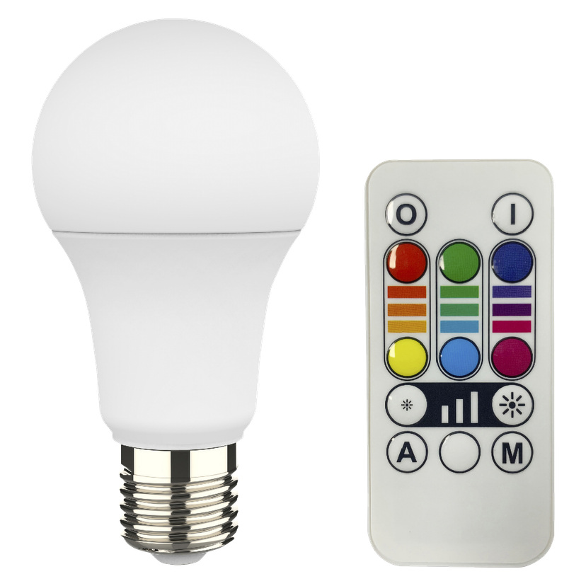 RGB/WW Normalpære LED E27 806 lm 9 W