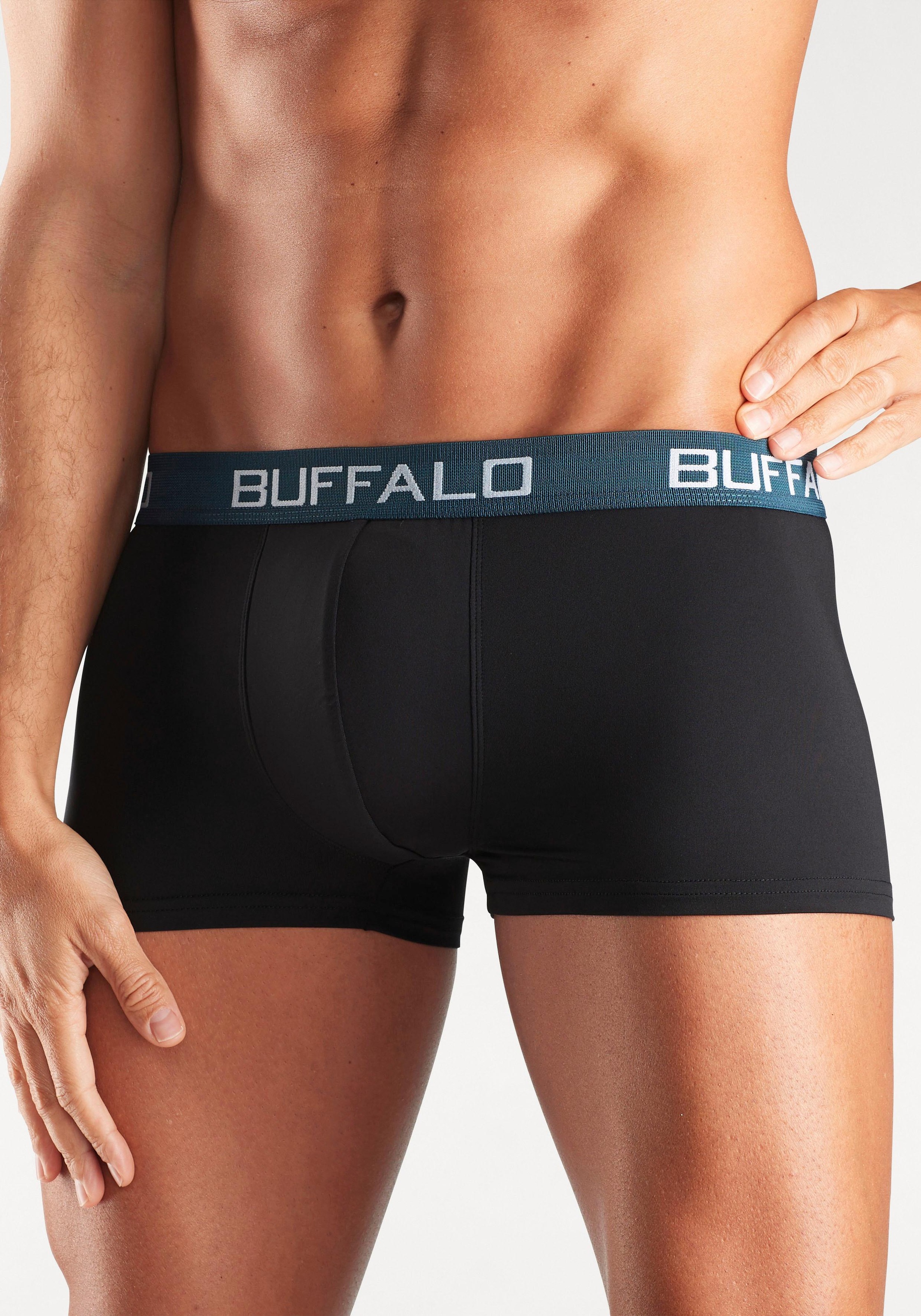 Buffalo Hipster, 4 Stk. knapp sitzende Boxershorts mit Kontrastbund aus Baumwollmischung