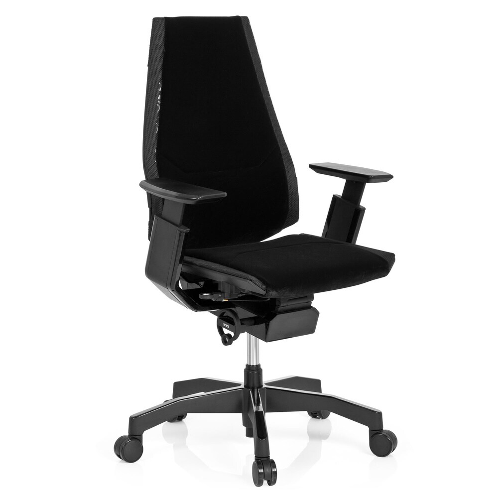 High End Bürostuhl GENIDIA BLACK Stoff mit Armlehnen hjh OFFICE