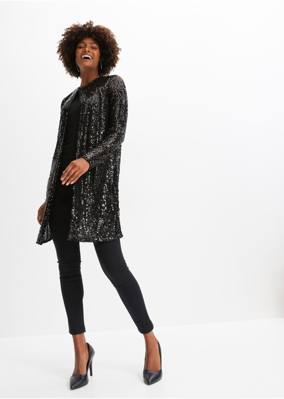 Long gilet à sequins