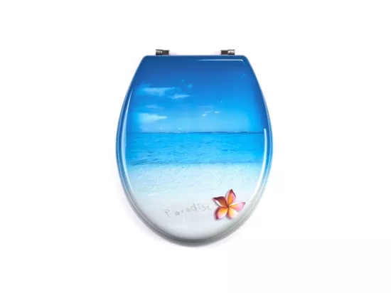 Abattant wc MDF PARADISE Bleu - Charnières Inox MSV