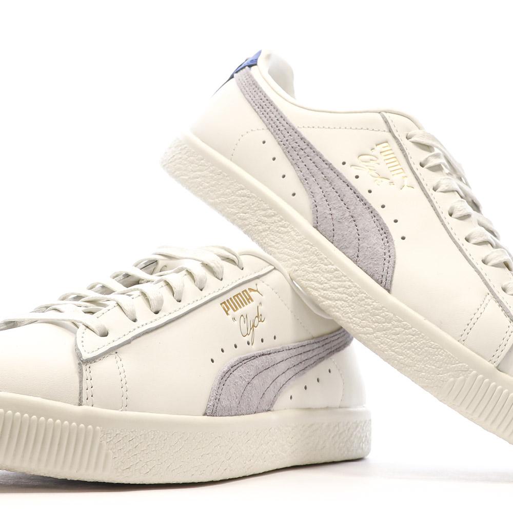 Puma Baskets Blanches/Gris Homme Puma Clyde Base