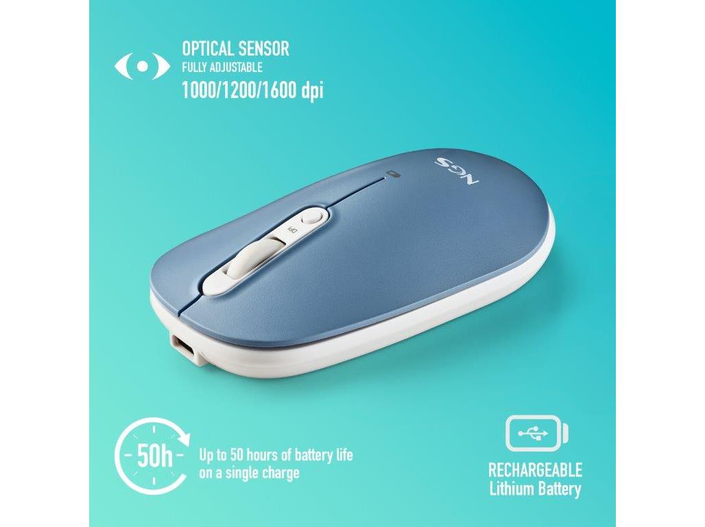 RATO MULTI-DISPOSITIVO SEM FIOS RECARREGÁVEL NGS SHELL-RB