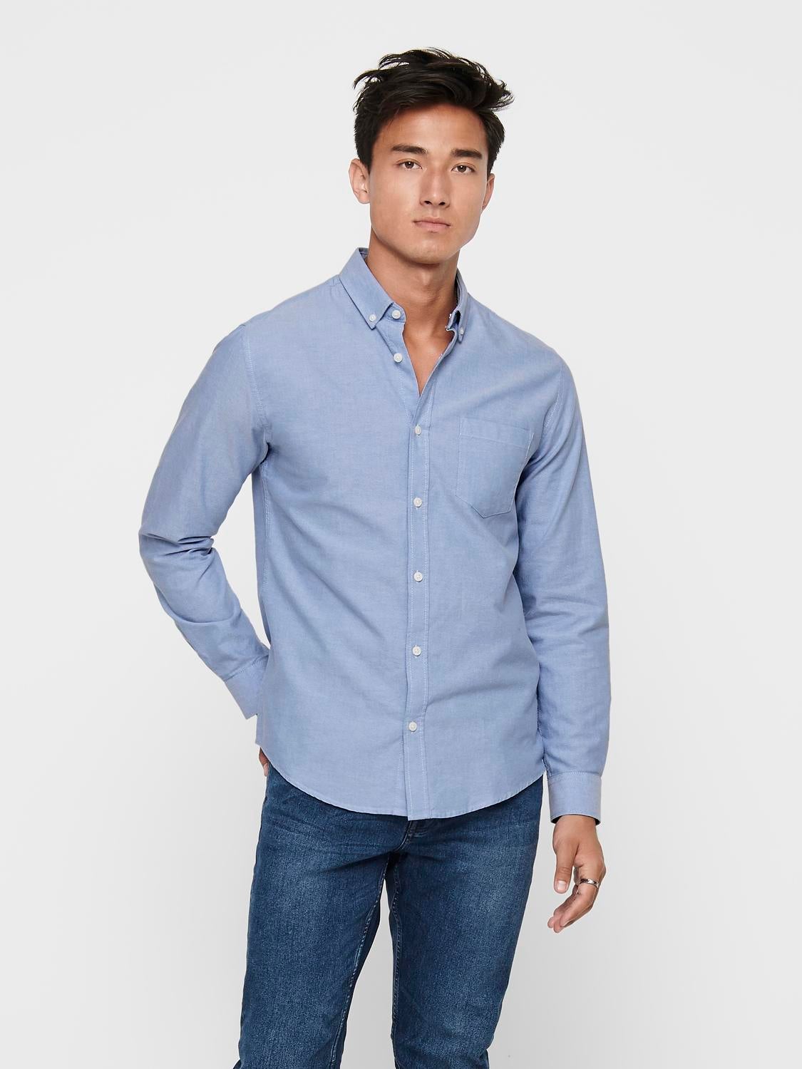 ONSALVARO Oxford Hemd Cashmere Blue