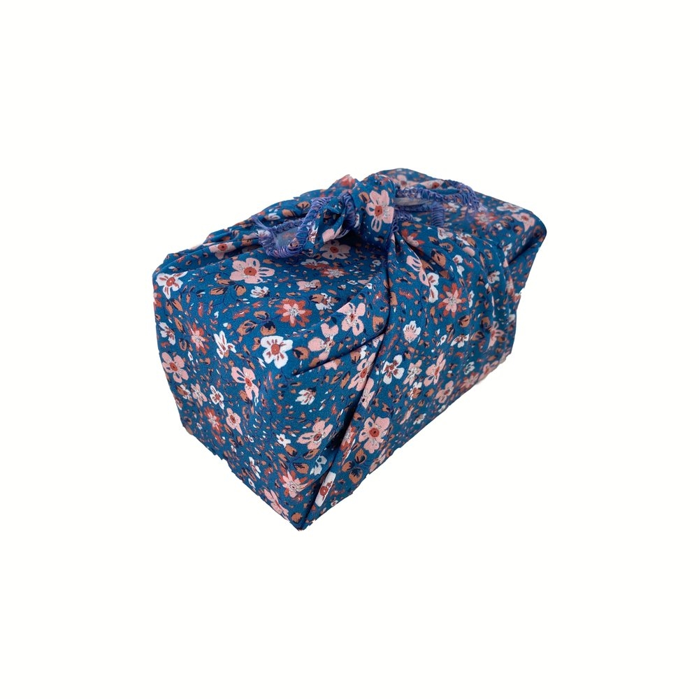 Furoshiki Petit 35 X 35 Cm Fleuri Nude Ardoise