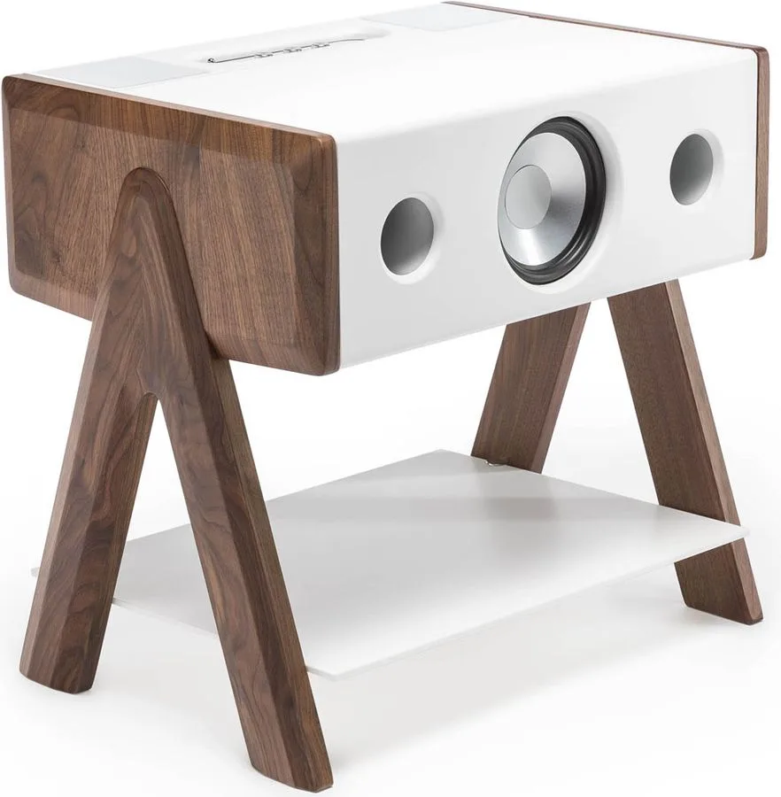 La Boîte Concept Cube Corian Séries Blanc et bois foncé Enceintes connectées