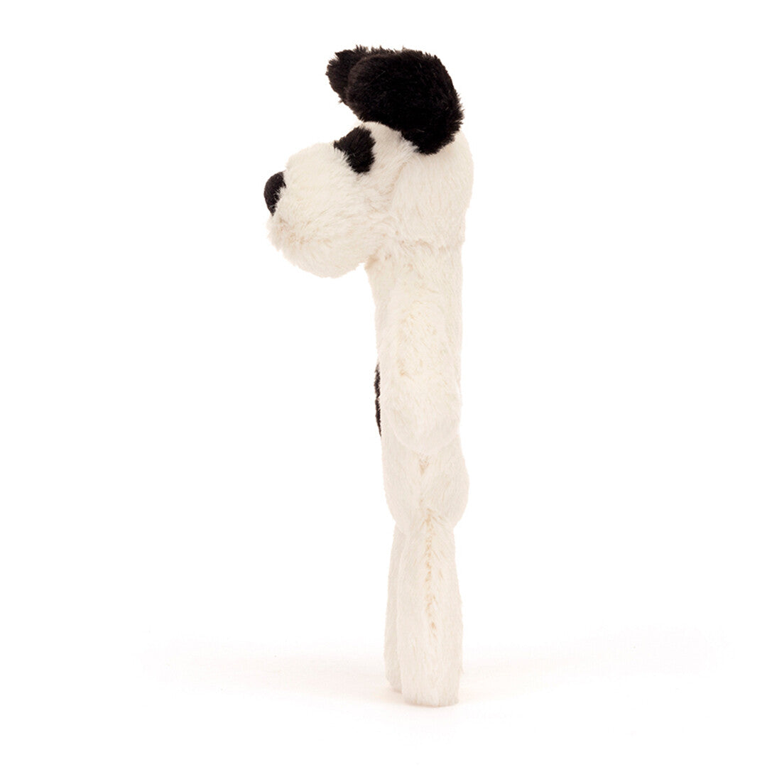 Jellycat rammelaar bashful black&cream puppy