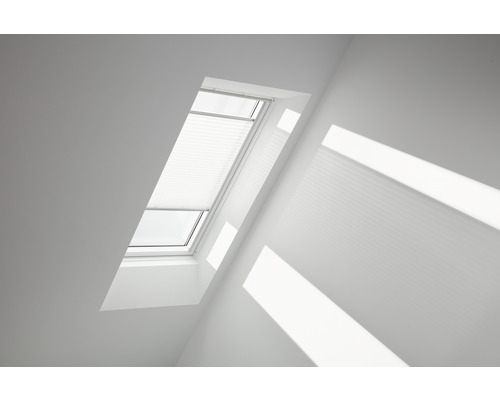 Velux plisségordijn, handmatig, wit, effen, FHL C02 1016SWL
