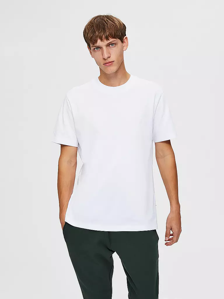 SELECTED T-Shirt SLHCOLMAN weiss