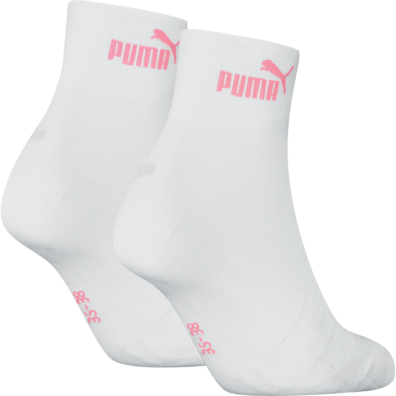 Puma Damen-Quartersocken Mesh, 2 Paar 35-38, weiss