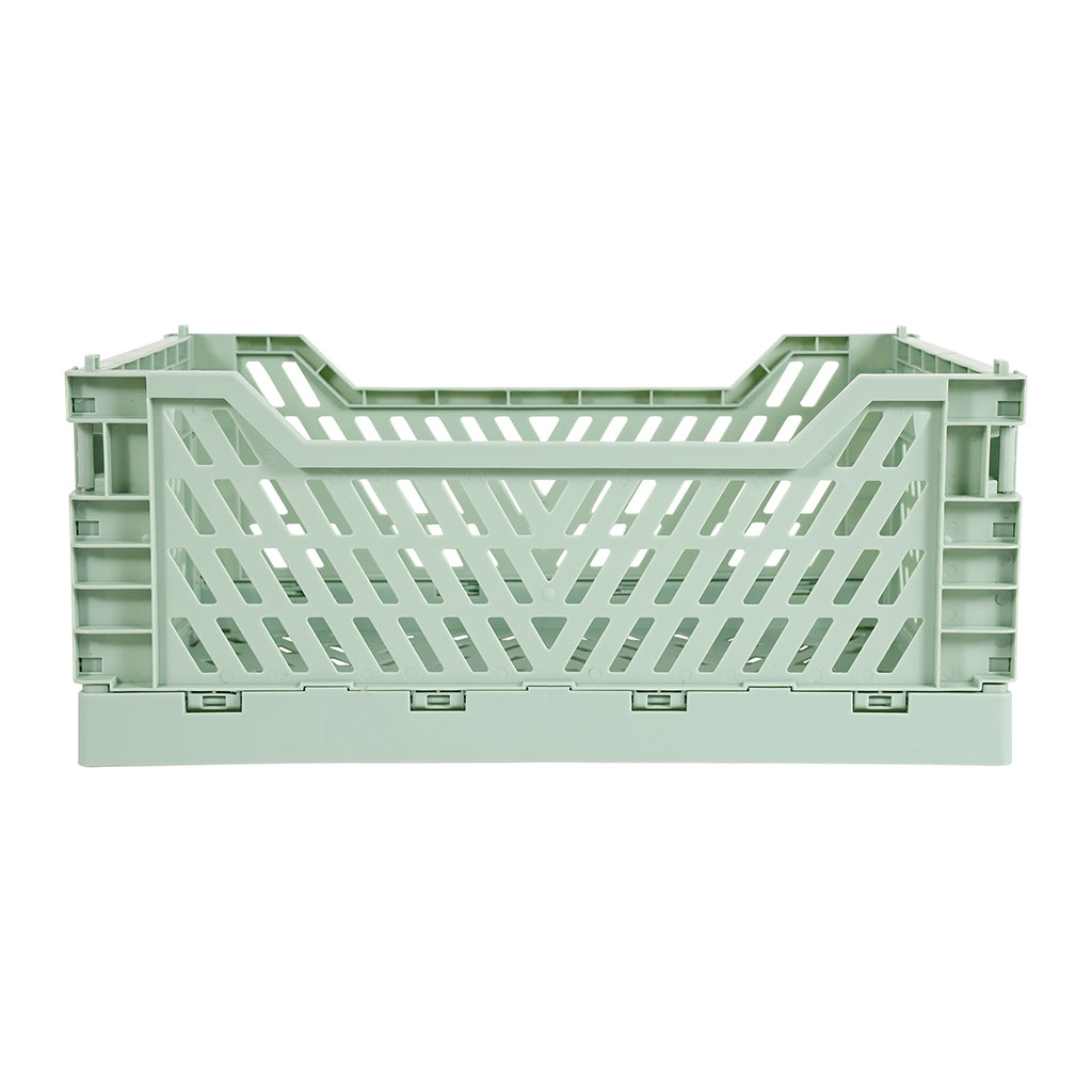 Caisse pliante polypropylène verte 34x14x24.5cm