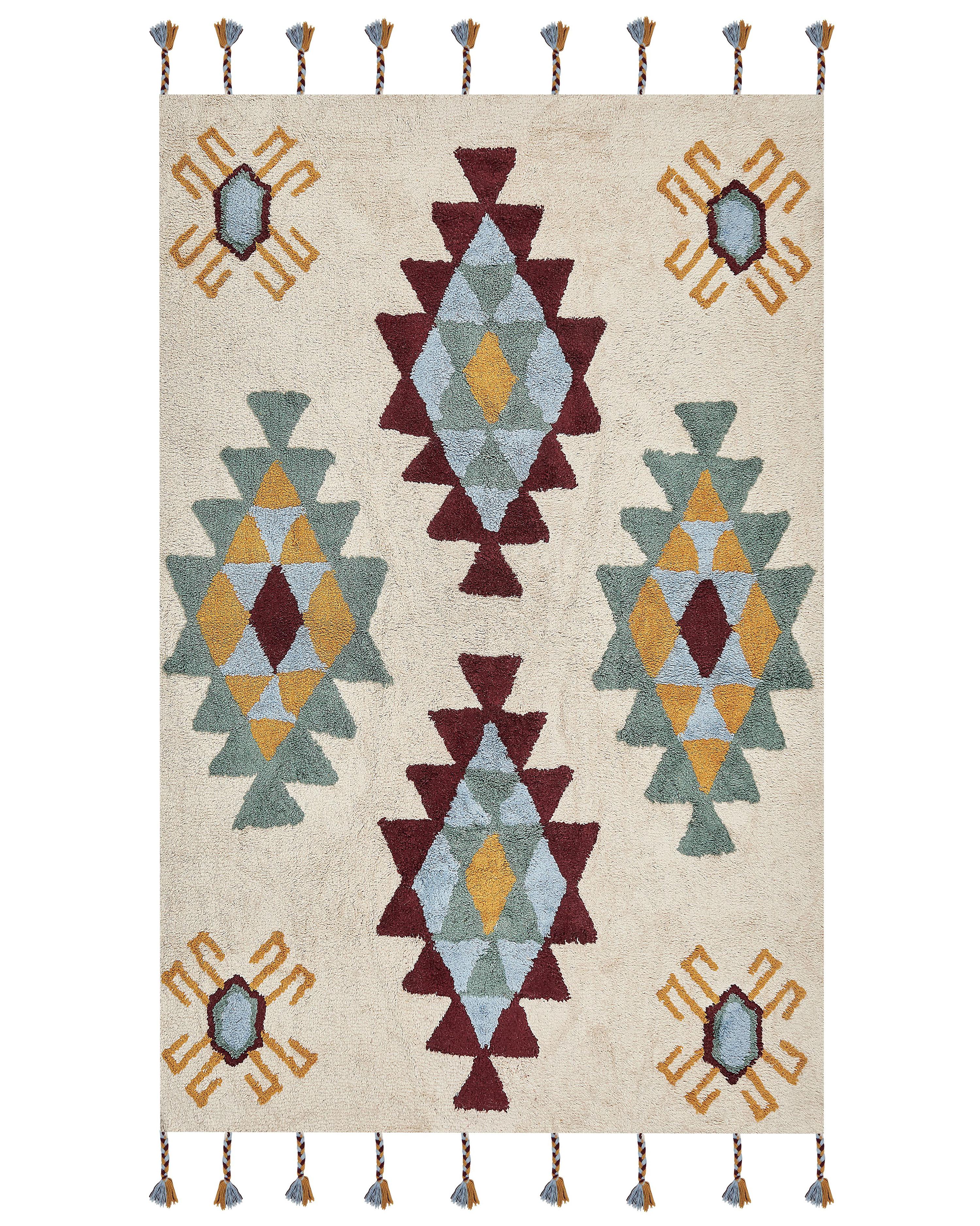 Vloerkleed DUZCE Beige 160 x 230 cm Katoen