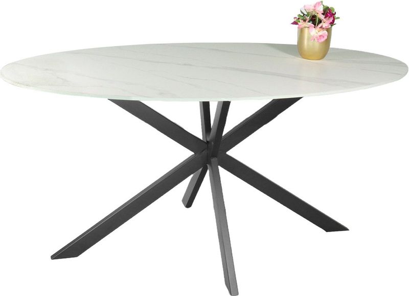 Figo - Eettafel - Wit - Sintered Stone - Ovaal 160cm