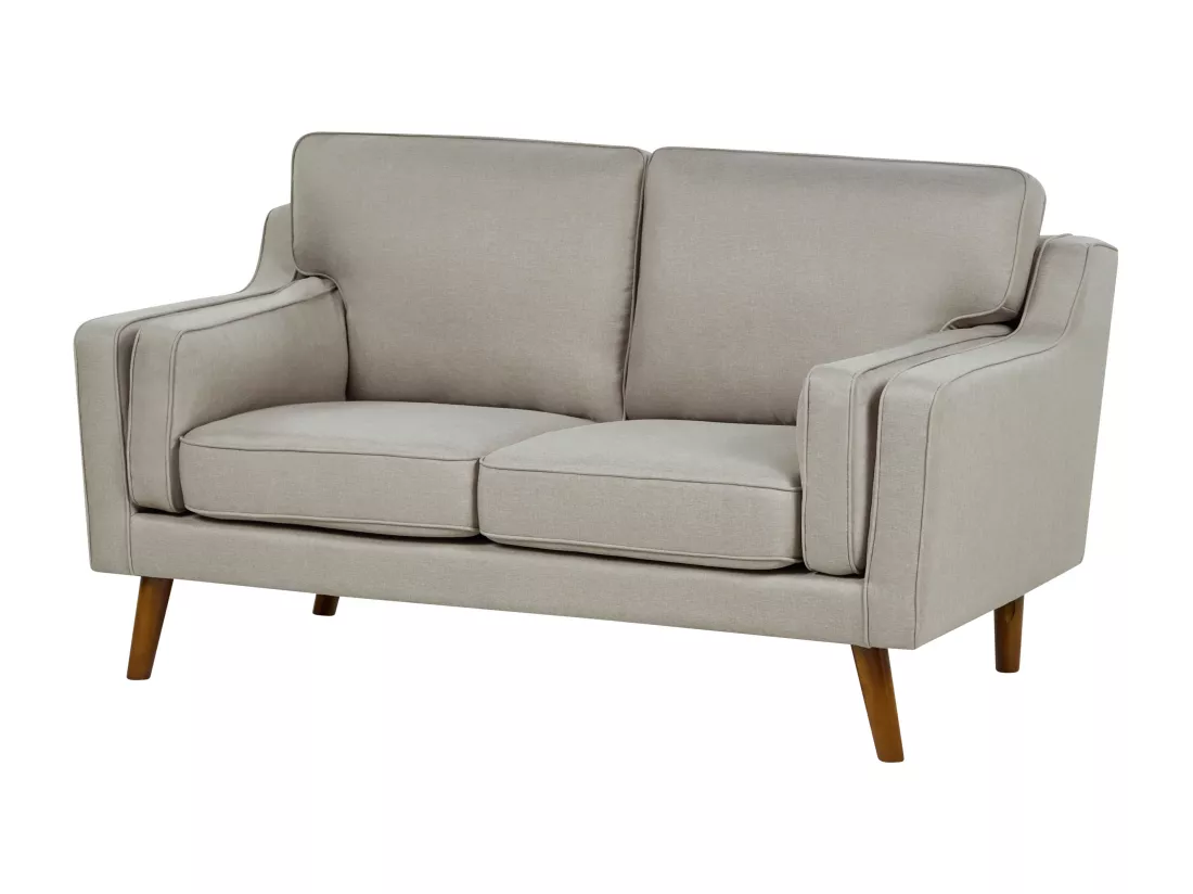 Canapé 2 places en tissu beige LOKKA