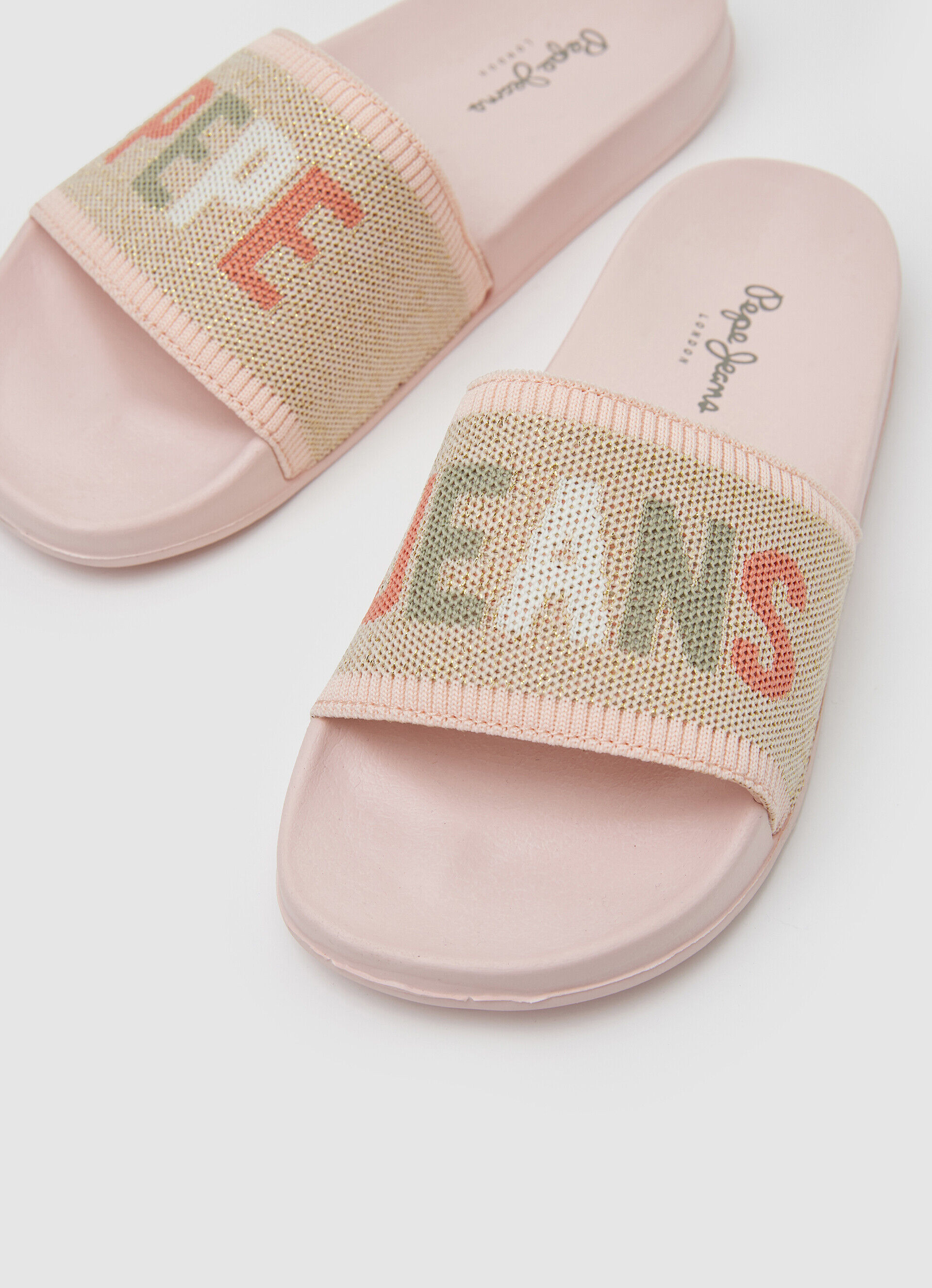 Chinelo de praia de tricô SLIDER - rosa claro